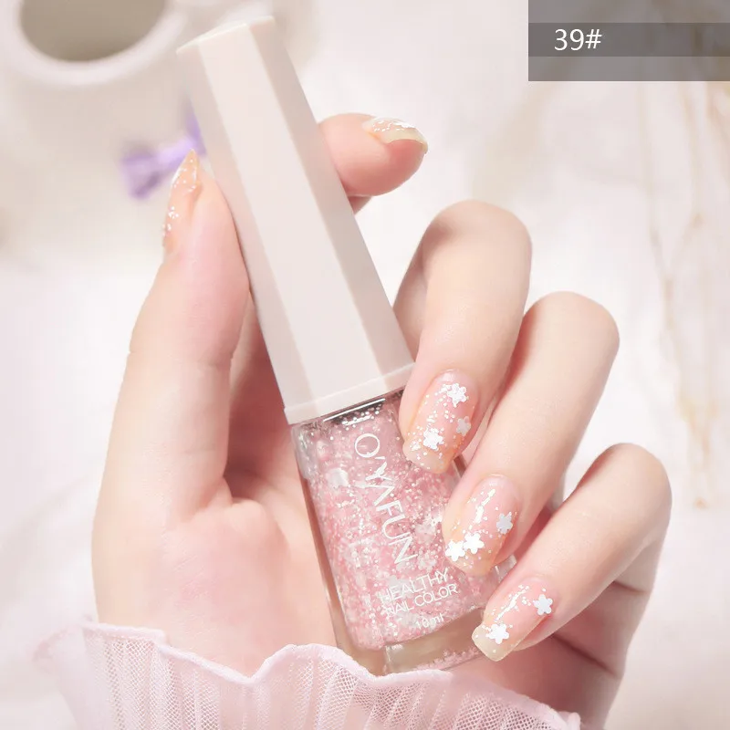 Nail Polish 10Ml Solid Color Nail Polish 40 Colors Sequins