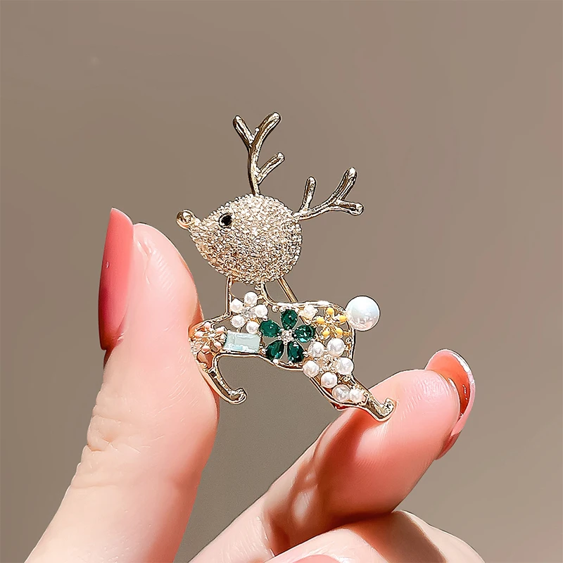 Glänzende Tier nadeln zarte süße Hirsch brosche für Frauen Mädchen vielseitige exquisite Corsage Luxus Abzeichen Kleidung Accessoires Geschenke