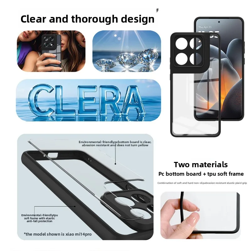 Luxury Transparent Ultra Slim Magnetic Armor Shockproof Bumper Phone Case