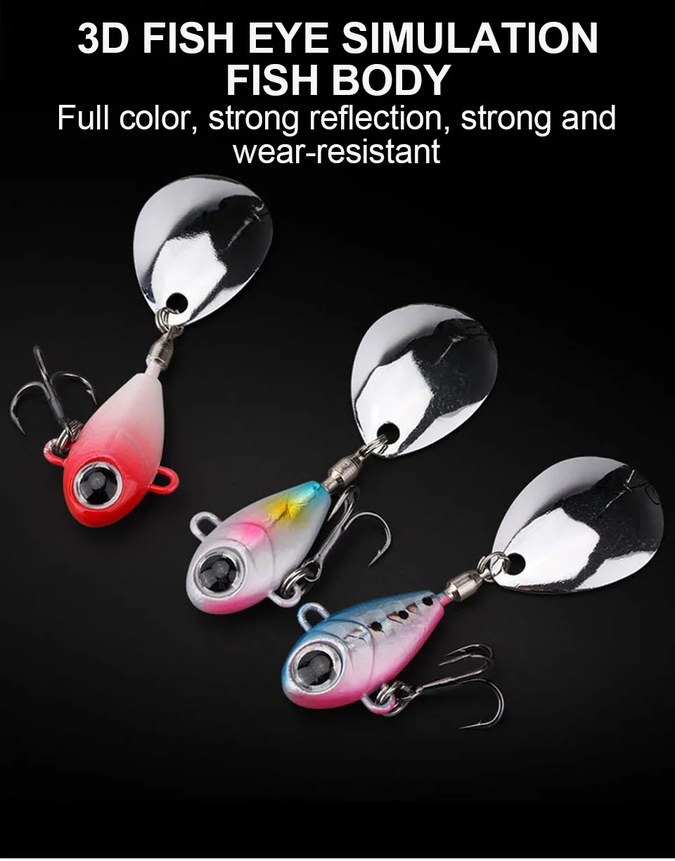 WALK FISH 8g-13g Spinner Köder Sinkende Metall Jig VIB Chatterbait Rotierenden Schwanz Vatalion Köder Seebarsch Karpfen Löffel Wobbler Buzzbait – Detail 7