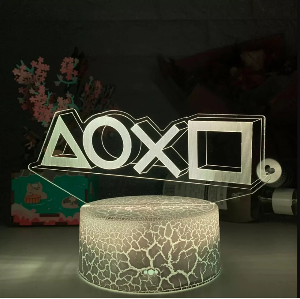 For Playstation Logo LED Game Icon Light 3D Illusion Night Lamp ...