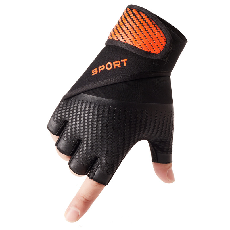 Workout Glove for Men Women Weight Lifting Half Finger Glove with Wrist Wrap for Gym Sport Training Bicycle Motorcyclist Glove