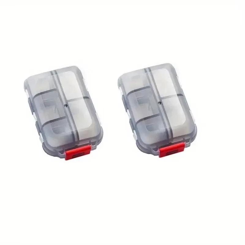 Double-layer small pill box Portable pill box Transparent 10-cell sealed medicine storage camping equipment survival kit