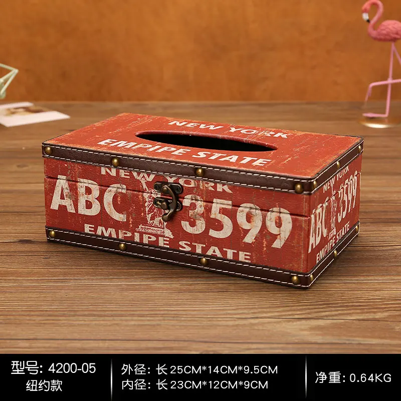 XINGFU-Bois Boîte à Mouchoirs Rectangulaire Avec Couverture En Bois Porte-serviettes