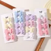 4Pcs/set Candy Colored Hair Clip Set for Girls Double Layered Bow Cute Bangs Hair Pin Cotton Safe Kids Baby Hair Accessories 2