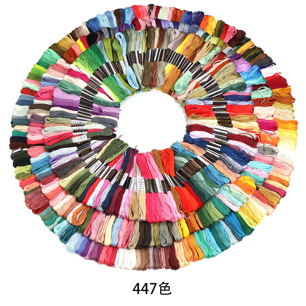 12-447 teile/los Mix Farbe Stickerei Fäden Polyester Kreuz Stich Fäden Für Hand Stricken Hand Nähen Liefert Großhandel – Detail 2