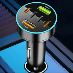 High - Power Multi - Port Fast Charging Car Adapter with USB Type - C and PD QC3.0 (4PD 2USB)