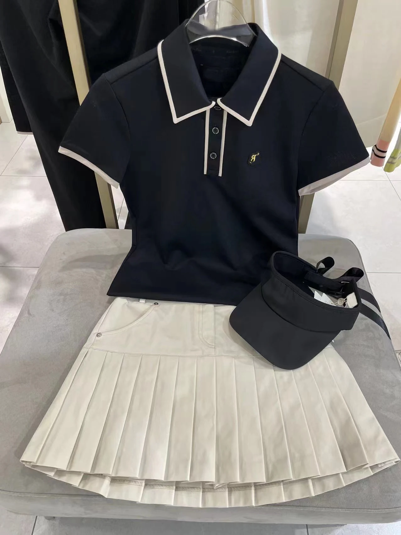 Sale spring summer golf short sleeves shirt for women basic classical