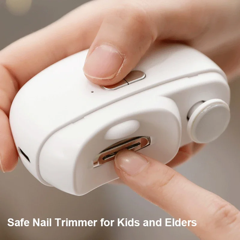 NEW Electric Nail Clipper Nail File 2 in 1, Portable Automatic Nail Trimmer Rechargeable Fingernail Cutter Safe for Kids Elder 2