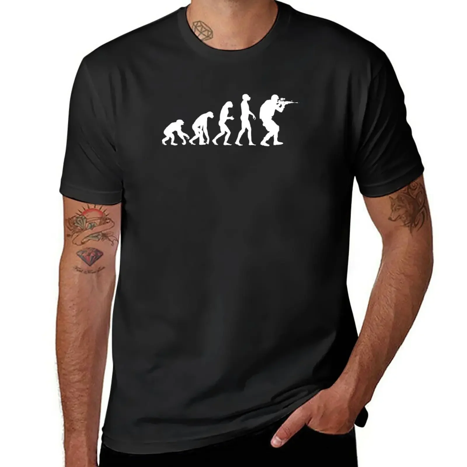 

Evolution of ape to airsofter T-Shirt customs design your own sublime cute clothes kawaii clothes mens graphic t-shirts hip hop