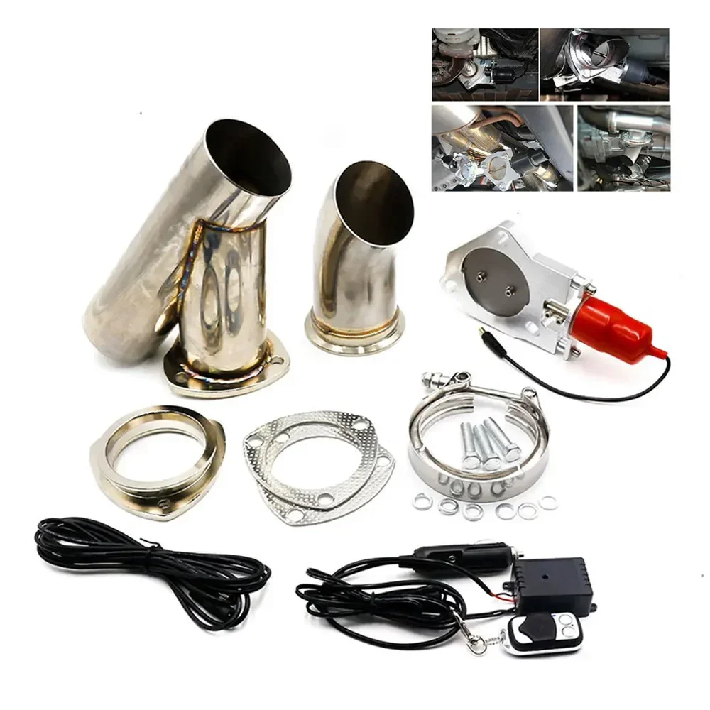 2" 2.25'' 2.5'' 3" Double Exhaust Control Valve With Remote Control Car Electric Exhaust Valve Cut outs Cutout kit Y Pipe