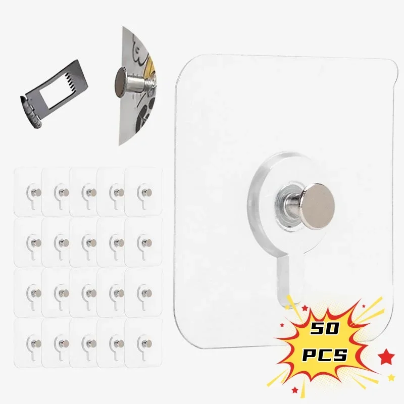 Adhesive Hooks 10/20 Pack Strong Adhesive Hooks Picture Frame Poster No Drilling Hooks Waterproof Kitchen Bathroom Accessories Screw