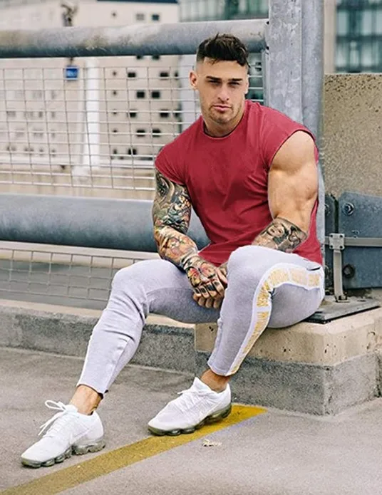 Summer New T-shirt Bodybuilding Muscle Tank Men's O-neck Solid Color Casual Sports Sleeveless Shirt Male Workout Fitness Tops