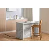 South Shore Myro Kitchen Island, Faux White Marble and White 3