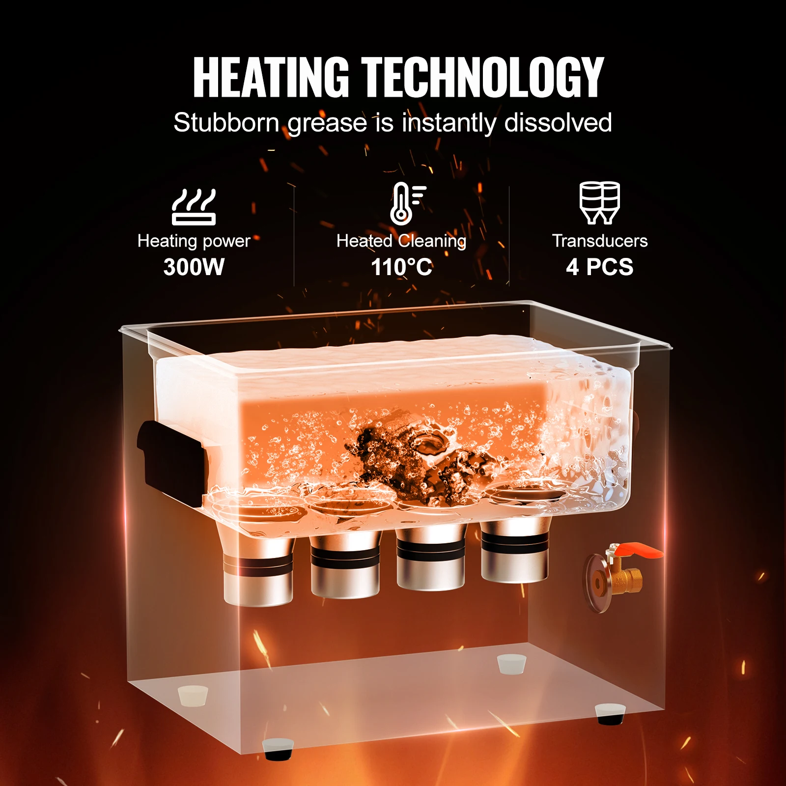 SucceBuy 15L 30L Knob Ultrasonic Cleaner with Heater & Timer for Lab Tools Metal Parts Carburetor Brass Auto Parts Engine Parts 3