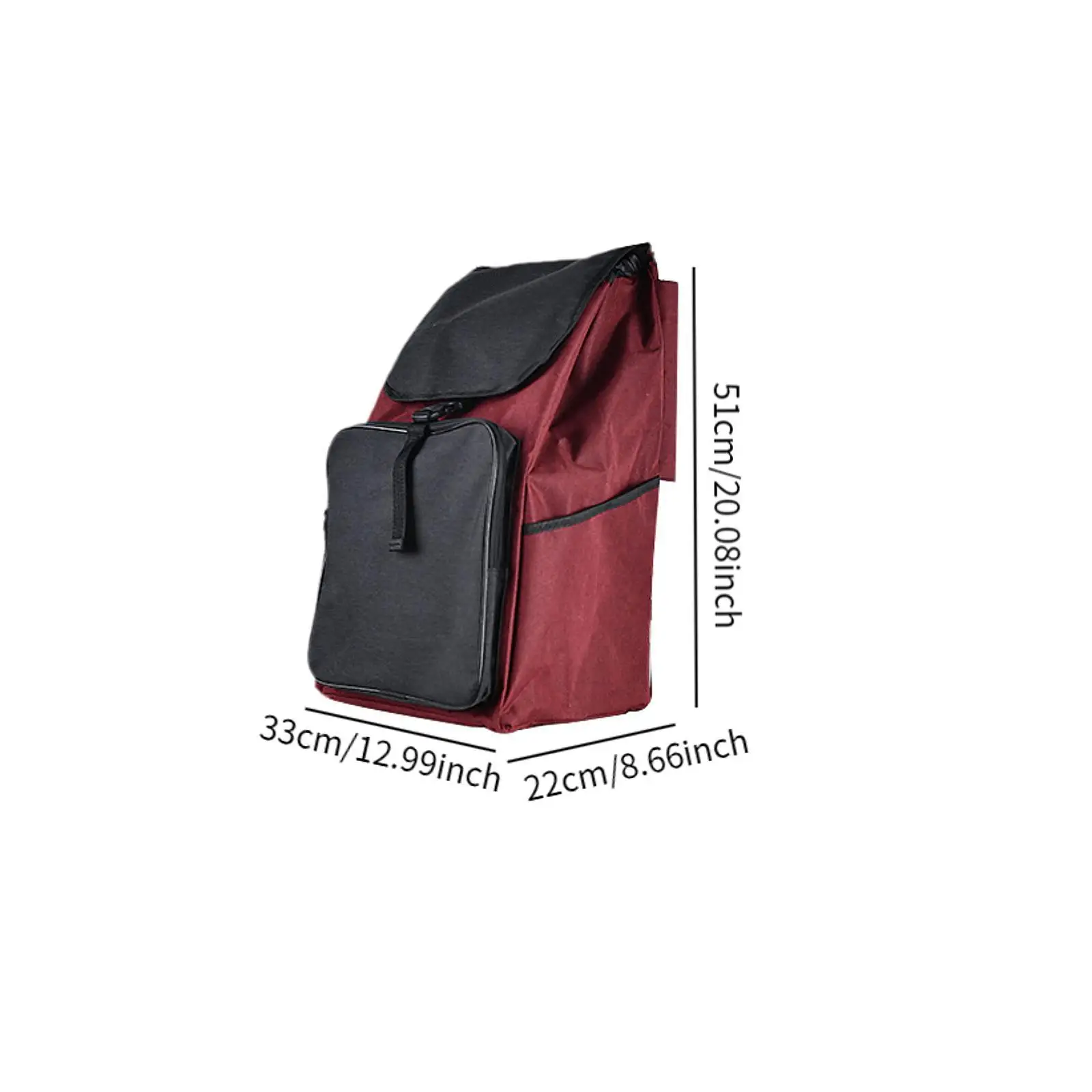 Folding Trolley Cart Storage Bag Replacement Waterproof for Shopping Grocery Accessory Lightweight Wear Resistant 51x33x22cm