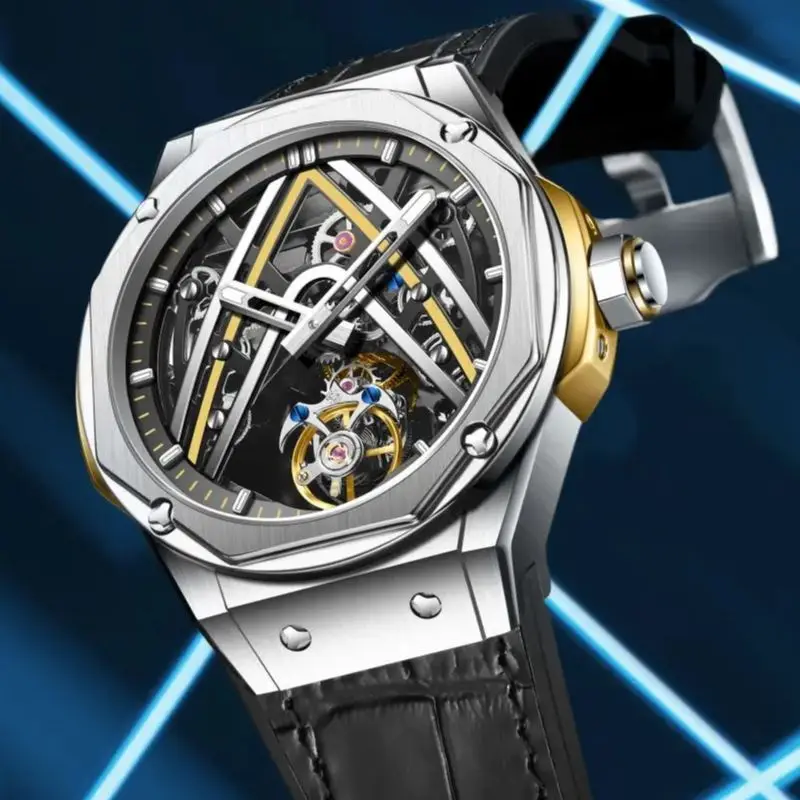 AESOP Flying Tourbillon Watch for Men Skeleton Automatic Tourbillon Movement Mechanical Wrist Watches Mens Fashion Sapphire