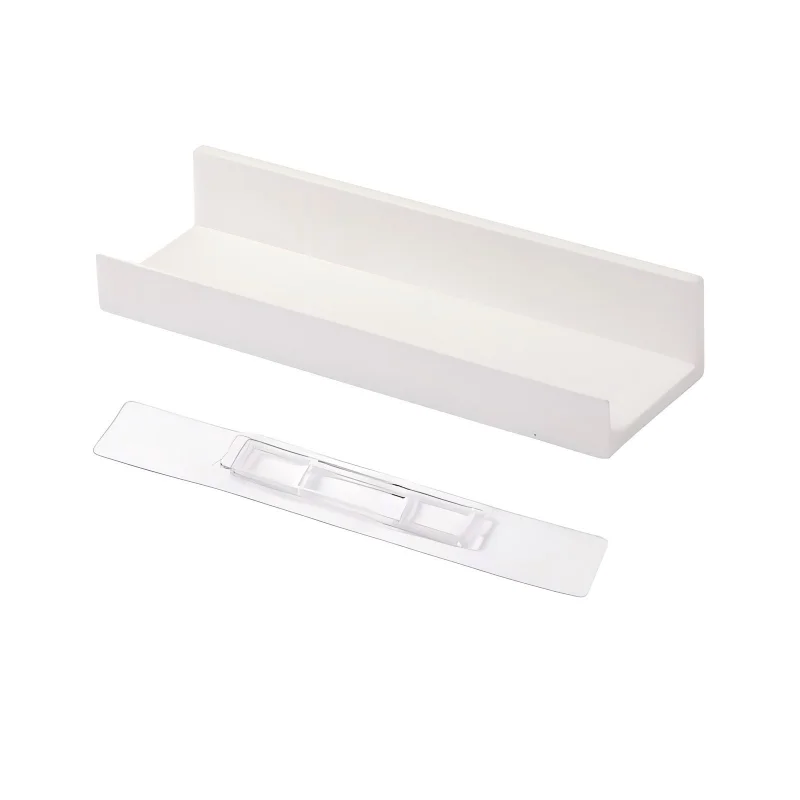 White No Drill Bathroom Shelf Corner Shower Caddy ABS Wall Mounted Shampoo Holder Storage Rack for Bathroom Kitchen Organizer