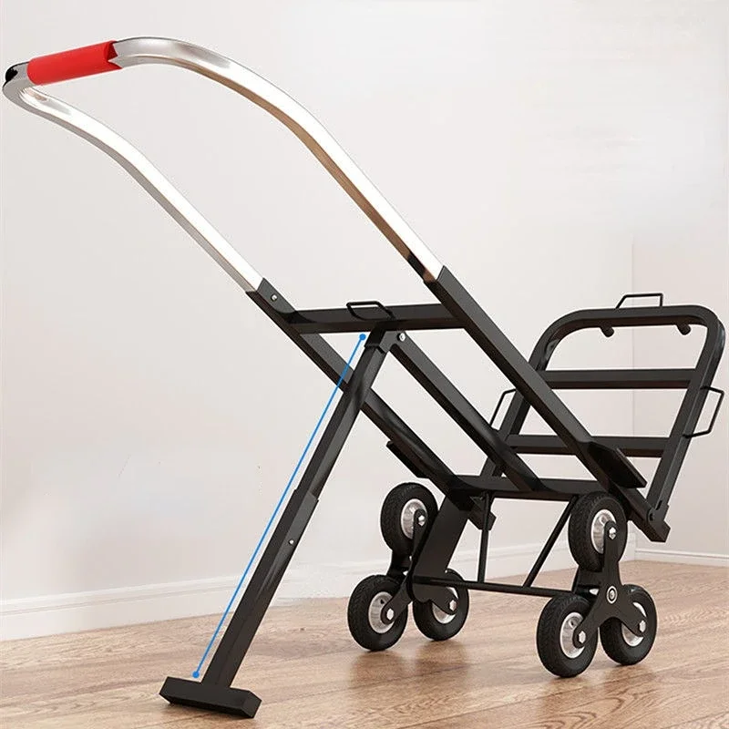 

Folding Cart Hand Pulling Car Household Grocery Shopping Rod Goods Upstairs Carry Climbing Stairs Load Trailer