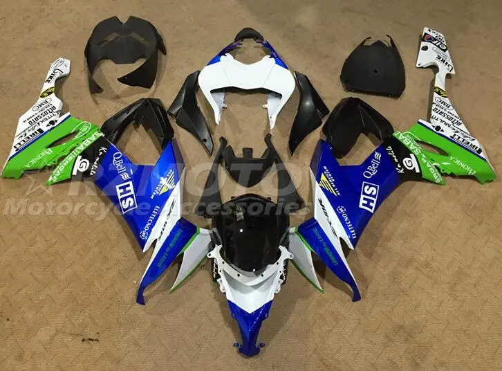 

Комплект обтекателей из АБС-пластика, 4 подарка, подходит для Kawasaki ZX-10R ZX10R 2008 2009 2010 08 09 10, комплект кузова зеленого и синего цвета