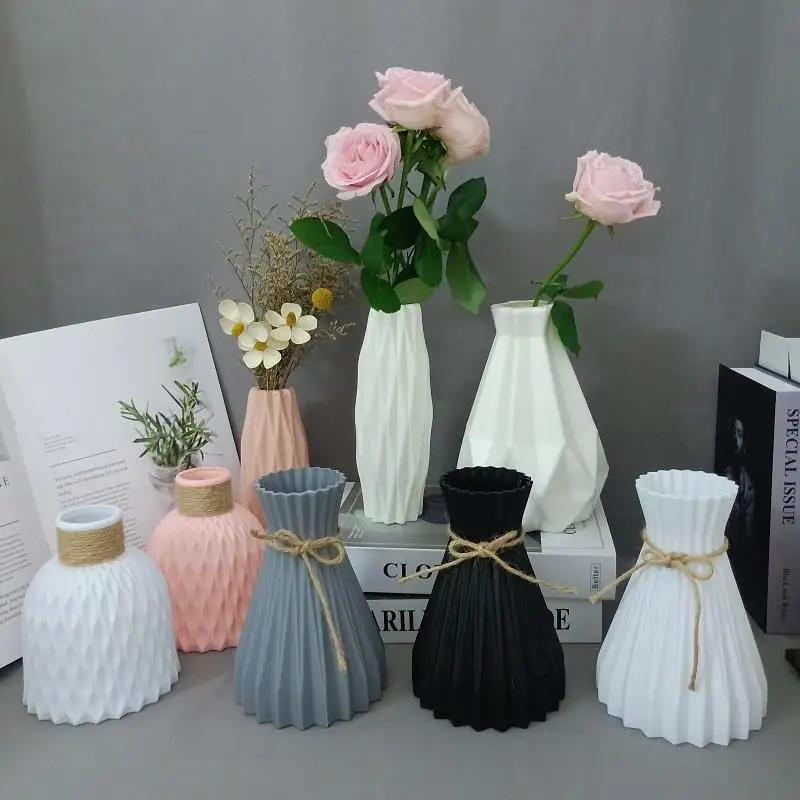 Modern Plastic Vase Home Flower Vase Home Decor Ceramic Flower