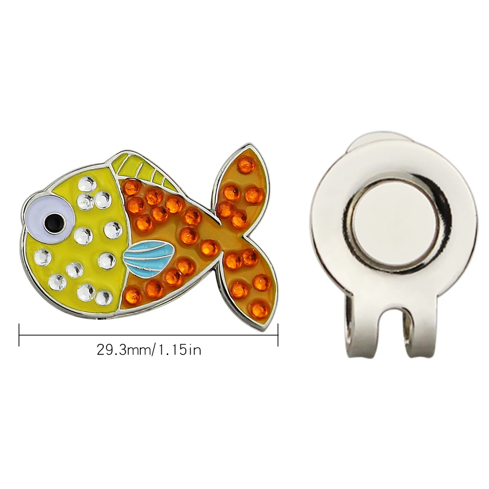 1pc Golf Ball Marker Crystal for Women by Girls Golfer gift with Magnetic Hat Clip Premium Gifts Bling Mark GOG