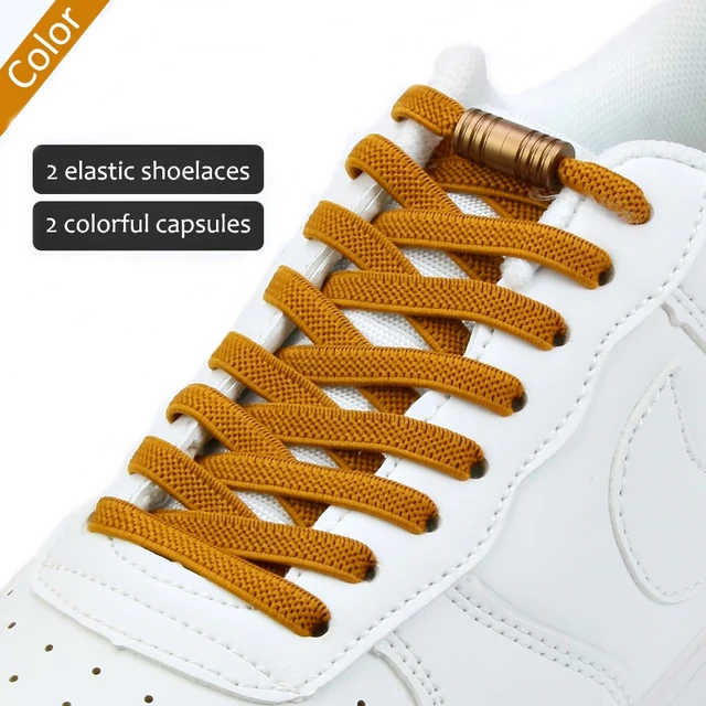 Elastic Laces Sneakers No Tie Shoelaces Flat Shoe Laces For Adult Quick  Metal Lock Laces Shoe Strings