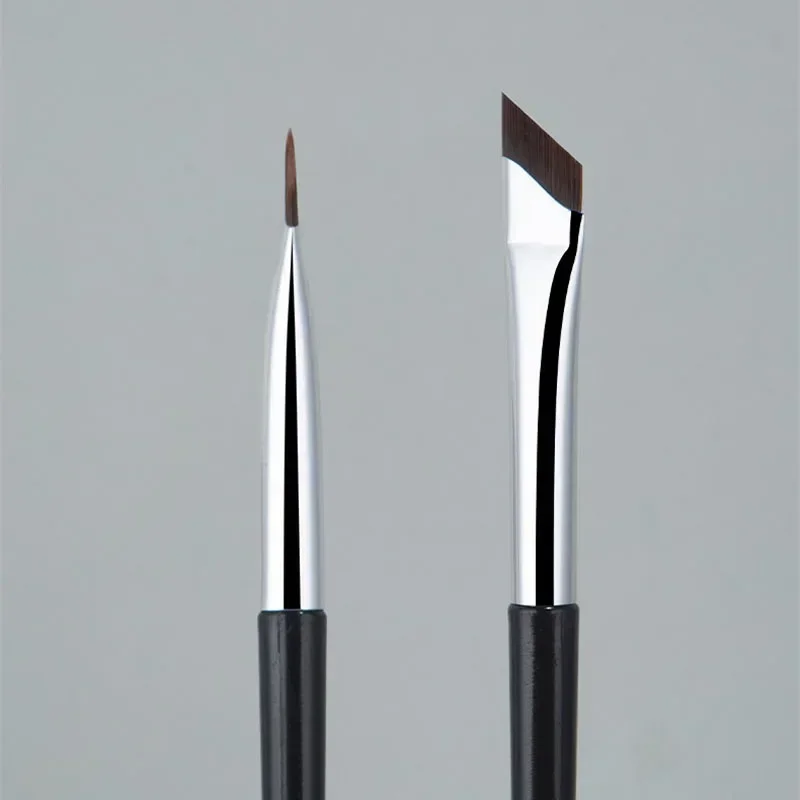 2pcs Angled Blade Eyeliner Brush Ultra Thin Fine Eyebrow Brush Flat Sickle Eyeliner Brushes Makeup Tools