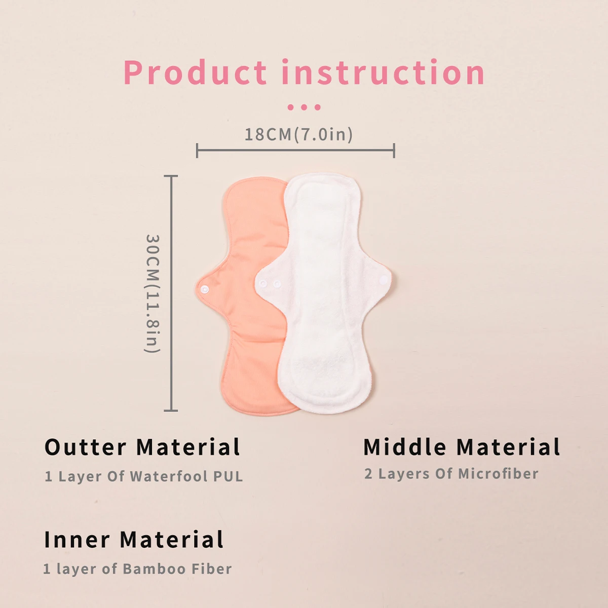 10Pcs/Set Large Women Reusable Menstural Pads for Monthly Thick Washable Sanitary Napkins Highly Absorbent Washable Heavy Pads