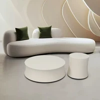 Table basse ronde blanche de styliste minimaliste italien, table d'appoint moderne, combinaison pour meubles de salon 2
