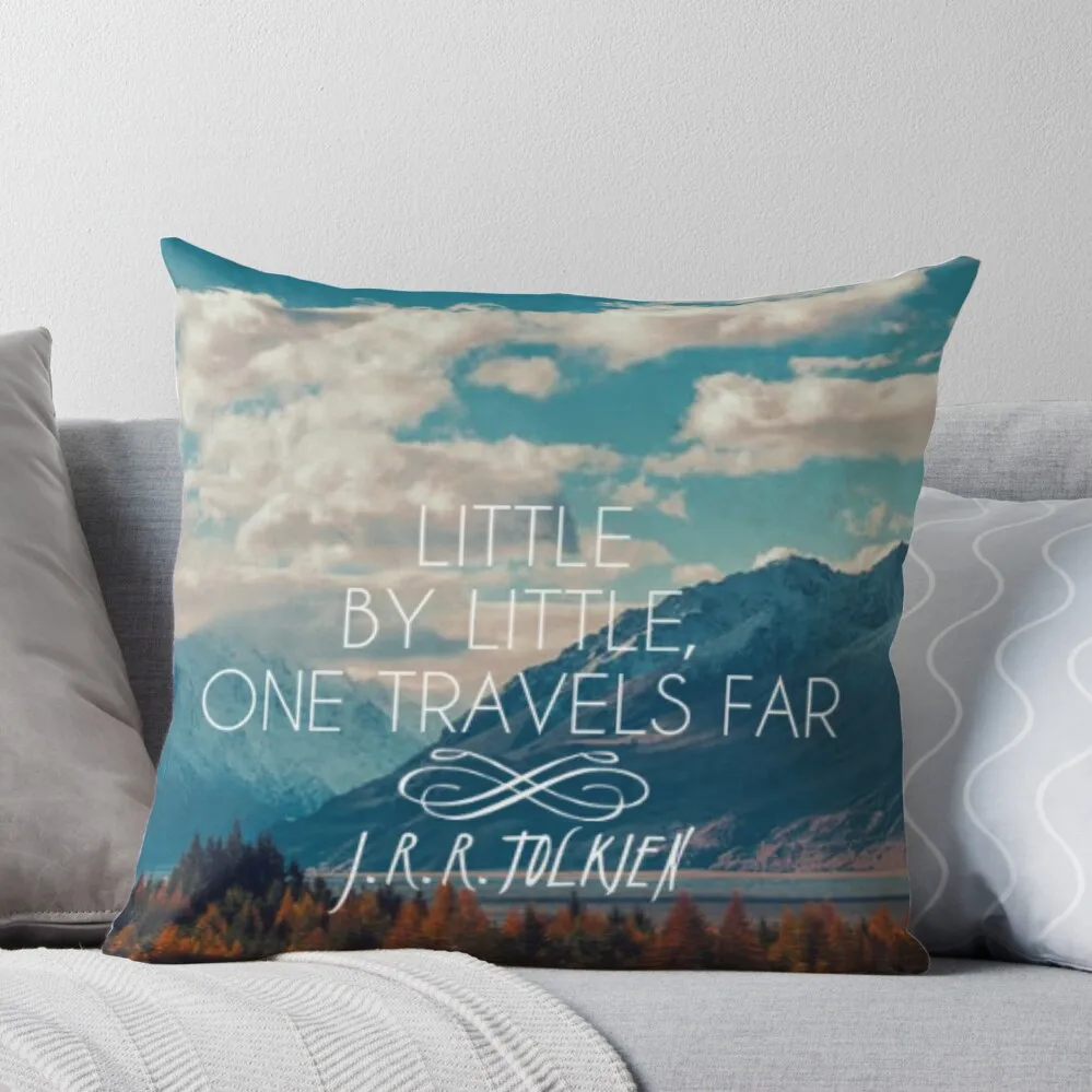 

little by little one travels far- j.r.r.tolkien Throw Pillow Pillows Aesthetic Decorative Sofa Cushion Decorative Sofa Cushions