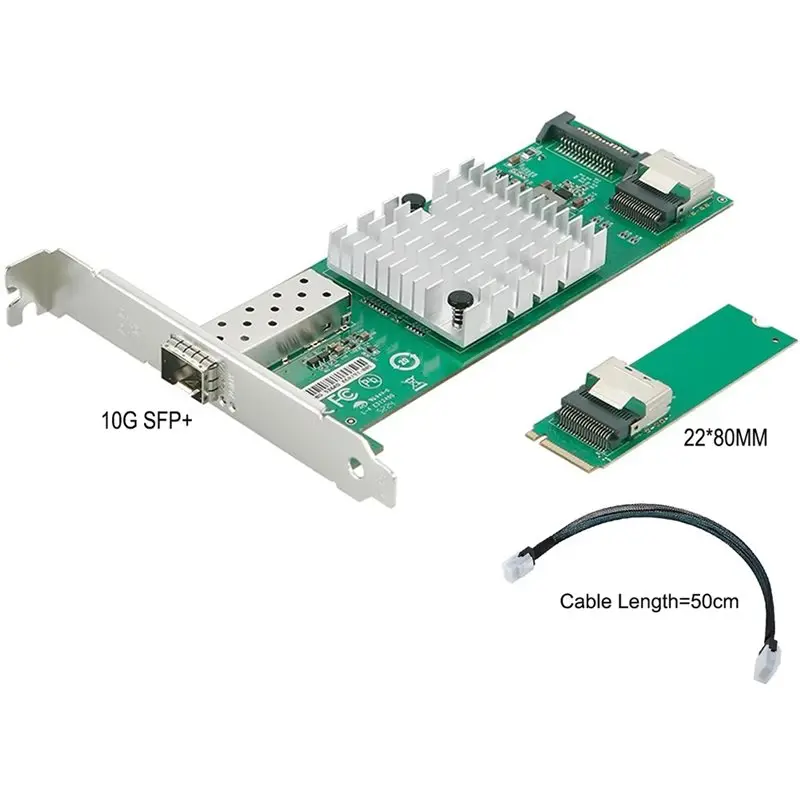 A08E-X520-DA1 M.2 10G SFP+ 광섬유 단일 포트 네트워크 카드 JL82599EN 서버 워크스테이션용 M 키 10Gbe 이더넷 어댑터