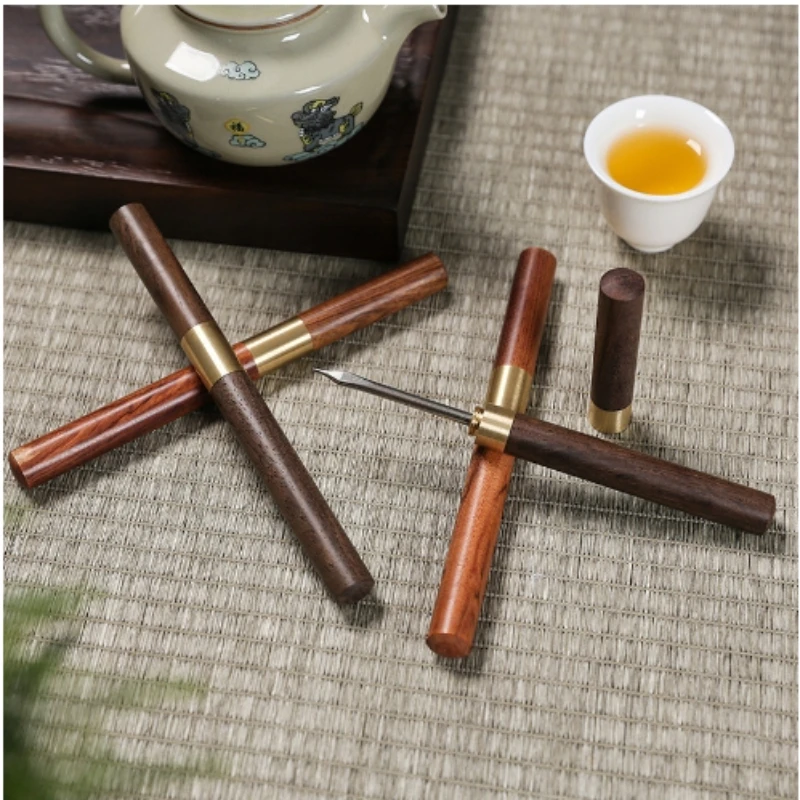 Sandalwood Tea Needle Stainless Steel Tea Knife Wooden Handle Puer Tools Cone Needle Breaking Prying Brick Ice Pick tea cutter tea needle set