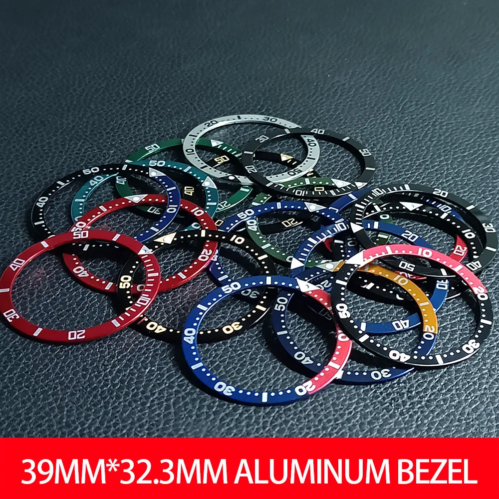 39*32.3mm Flat luminous aluminum Bezel insert diving watch Replacement watch accessories parts men celebrity women watch repair tool