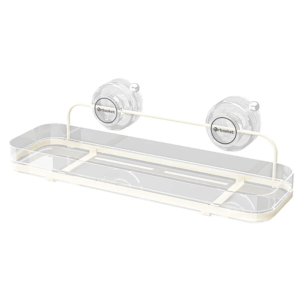 Bathroom Storage Rack Iron Strong Suction Cup No Drilling Wall Mounted Toilet Storage Rack Kitchen Storage Rack Household 6