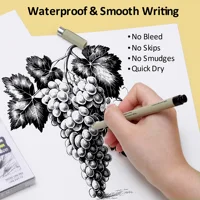 Черная микро-тонкая ручка 13/16 шт. Водонепроницаемая пигментная подводка Микронная ручка Маркер Набор эскизов Крючок Линия Игольная ручка Art Манга Outlining Pen — изображение 3