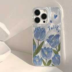 Custodia rigida in argento floreale con laser per telefono