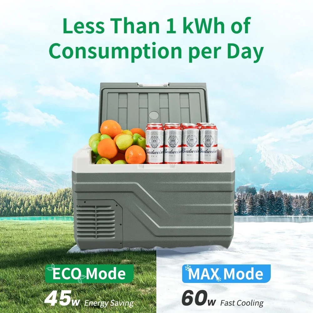 NL 25L 35L 45L Car Refrigerator 12V Compressor Fridge Freezer 12/24V DC 100-240V AC Portable Cooler for Camping Travel