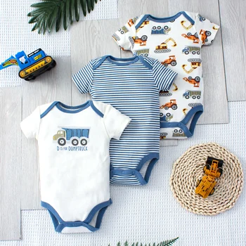 3PCS Baby Boy Summer Bodysuits 1