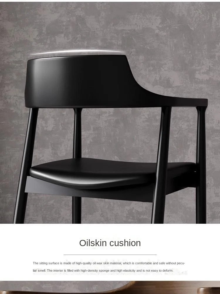 Description Picture 6 of itemJOYLIVE Nordic Solid Wood Dining Chair Light Luxury White Wax Wood Living Room Chairs Modern Simple Leisure Armchair Furniture