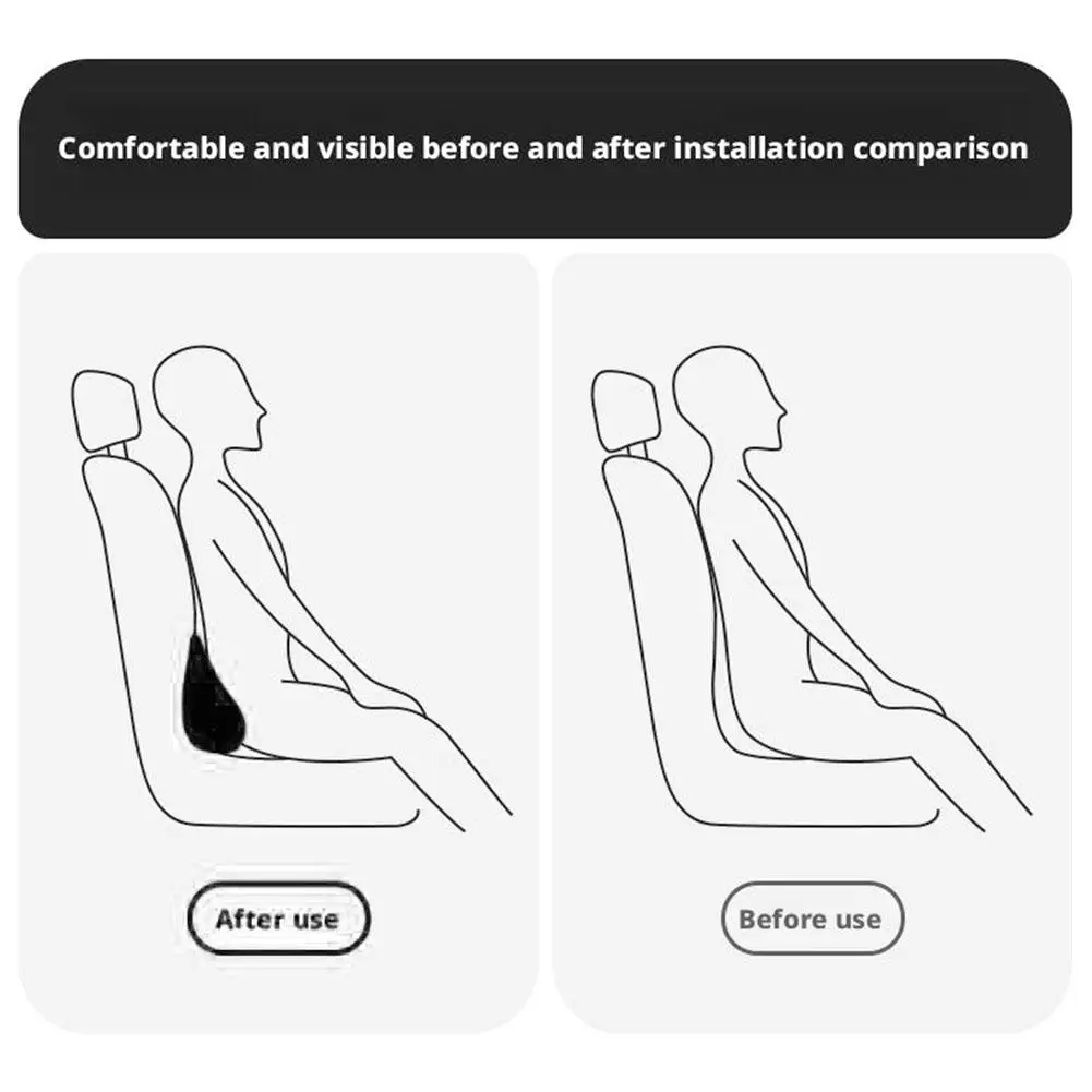 Synthetic Fiber Car Lumbar Support Pillow for Lower Back Relief