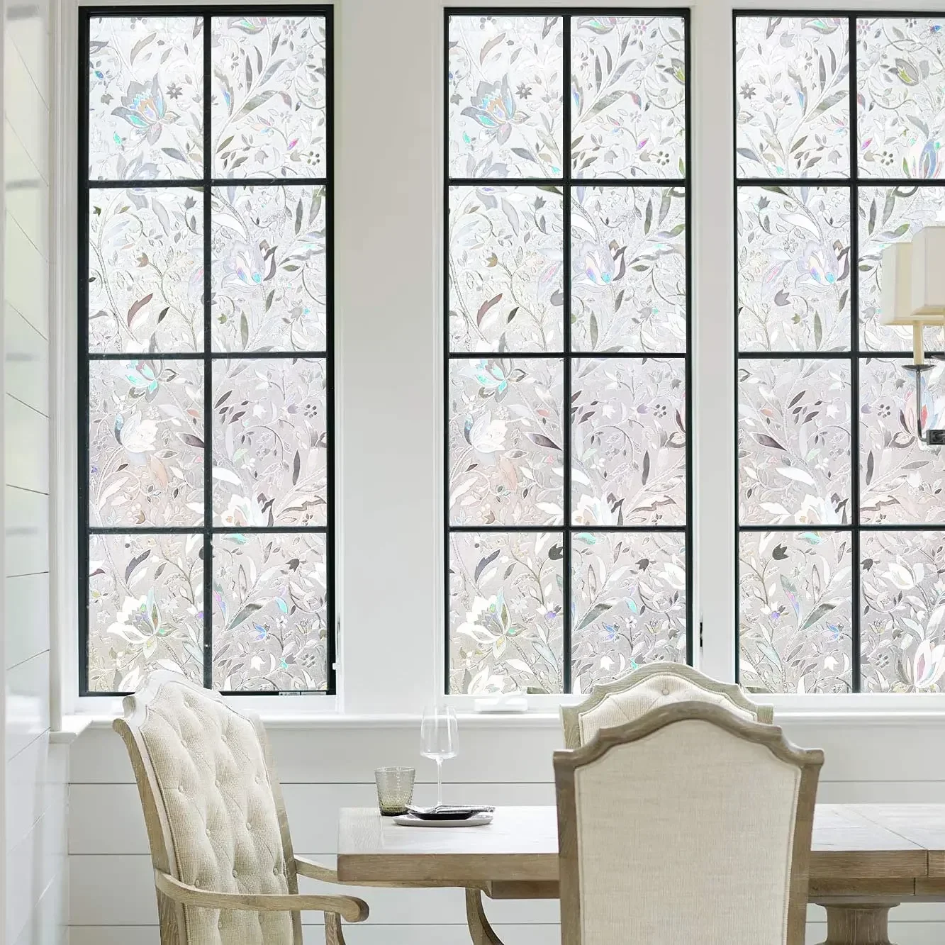 Window Film Decorative Window Privacy Film 3D Stained Glass Sticker Anti-UV Sun Blocker Heat Control for Home