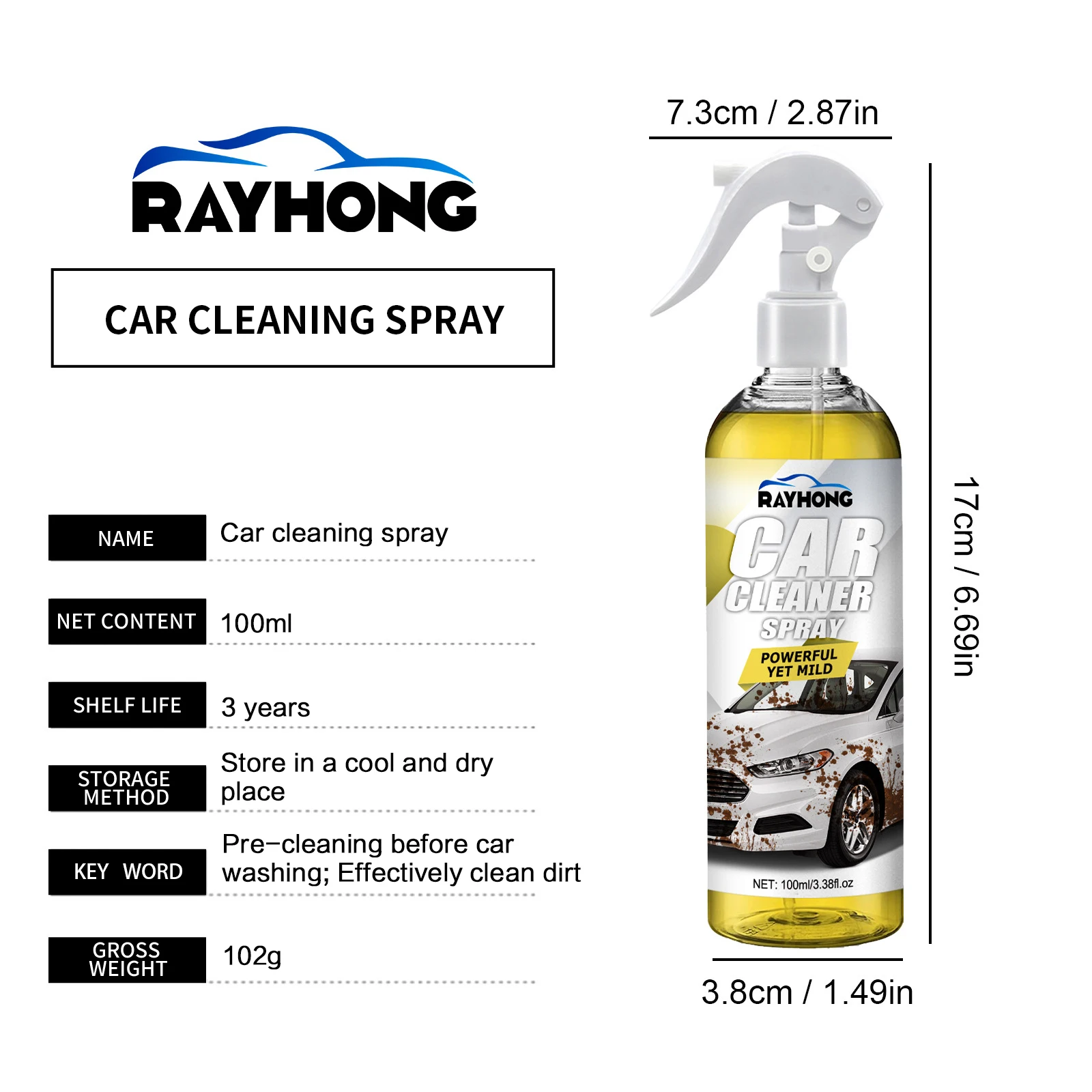 Car Cleaner Spray Super Rust Dust Dirt Remover Spray Metal Surface