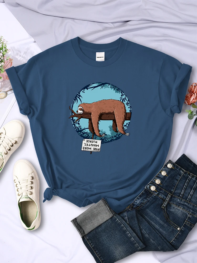 Sleeping Sloth Personality Prints Women Tee Clothing Summer Breathable Casual Tshirts Hip Hop Street Short Sleeve Female254_voghion.com