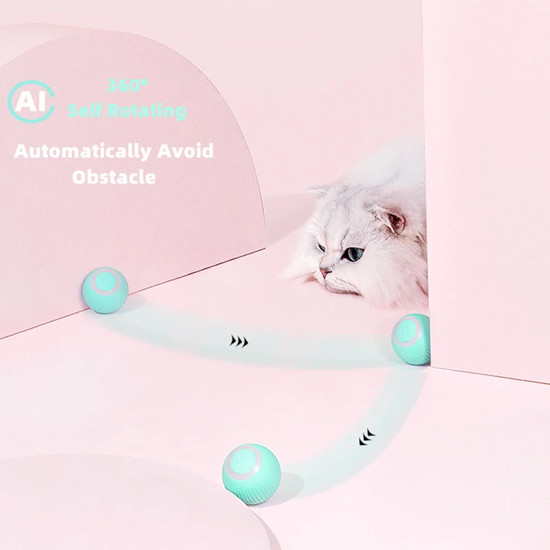 Balle à chat électrique à roulement automatique, jouets intelligents interactifs pour chats, formation, chaton auto-mobile, pour jeu d'intérieur