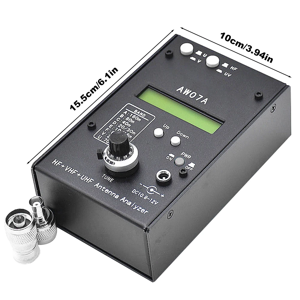 HF/VHF/UHF AW07A 1.5-470MHZ 160M 다중 대역 안테나 분석기 측정 도구 햄 라디오용 1.0 9.99 SWR의 SWR 안테나 분석기