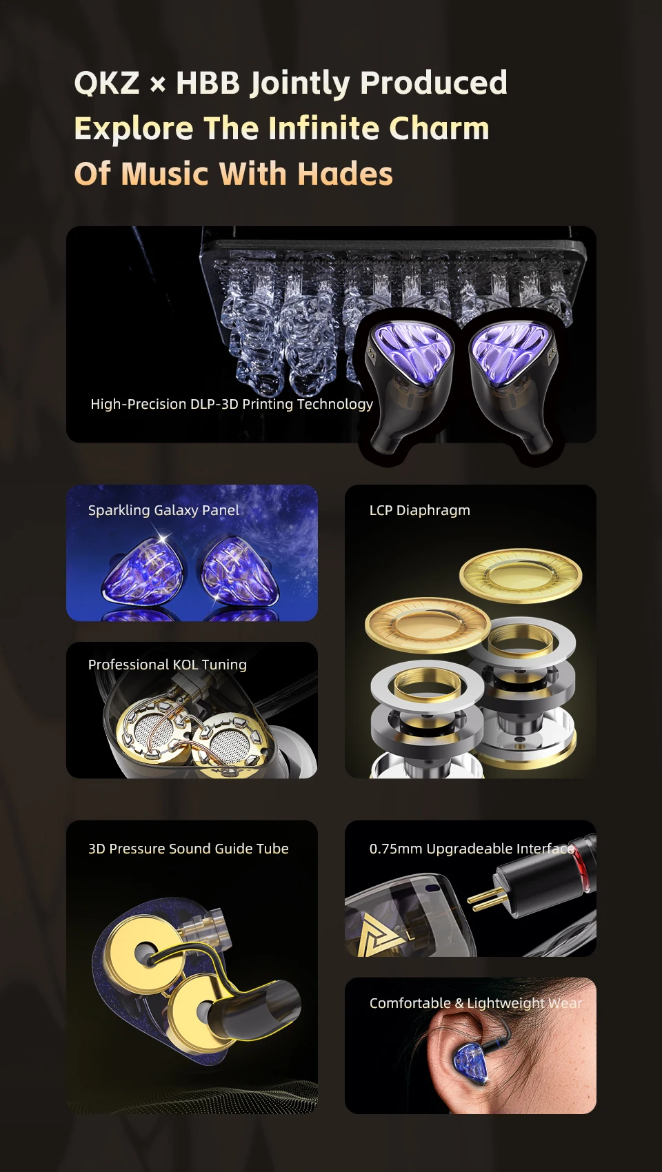QKZ X HBB Hades 2DD In-Ear Earphone description image 6