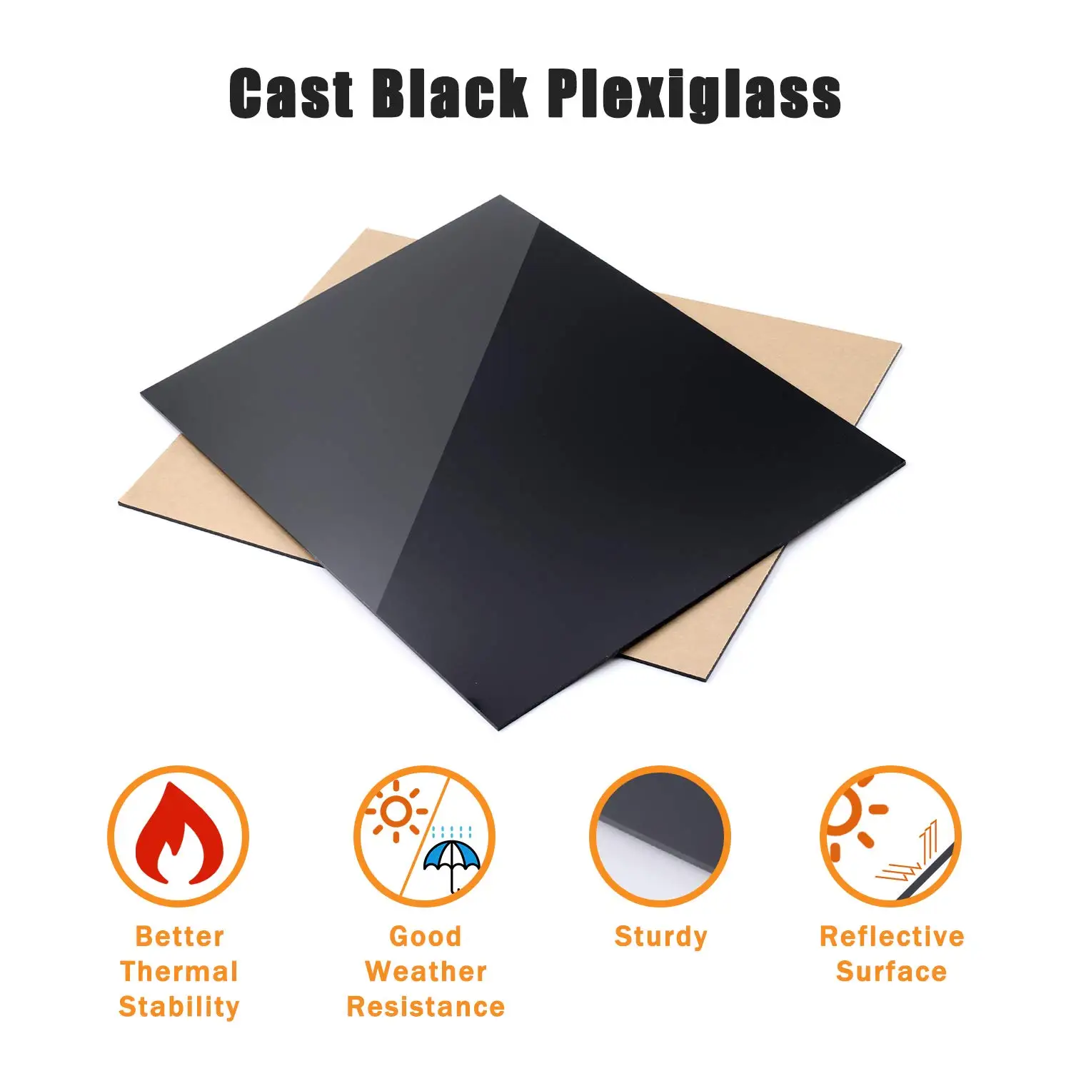 Glossy Black Acrylic Sheet Board Organic Glass Polymethyl Methacrylate 1mm 3mm 8mm Thickness 200*200mm plastic acrylic sheet