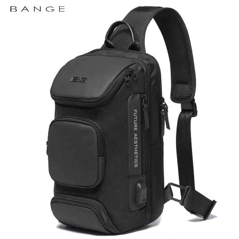 

New Chest Bag USB Multifunction Crossbody Bag for Men Anti-theft Shoulder Messenger Bags Male Waterproof Short Trip Bag