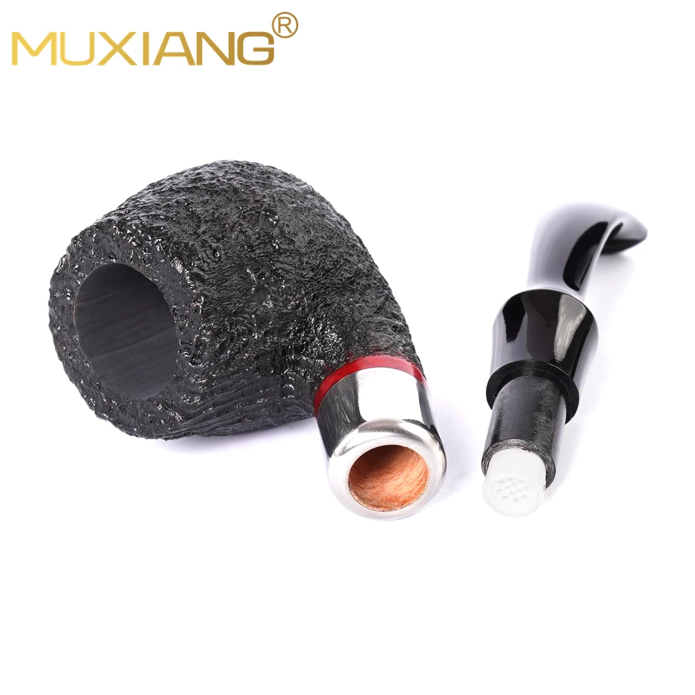 briar wood tobacco pipe 9mm pipe channel solid wood pipe curved handle acrylic pipe mouth Father's Day gift Peterson SYSTEM Pipe 2